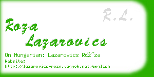 roza lazarovics business card